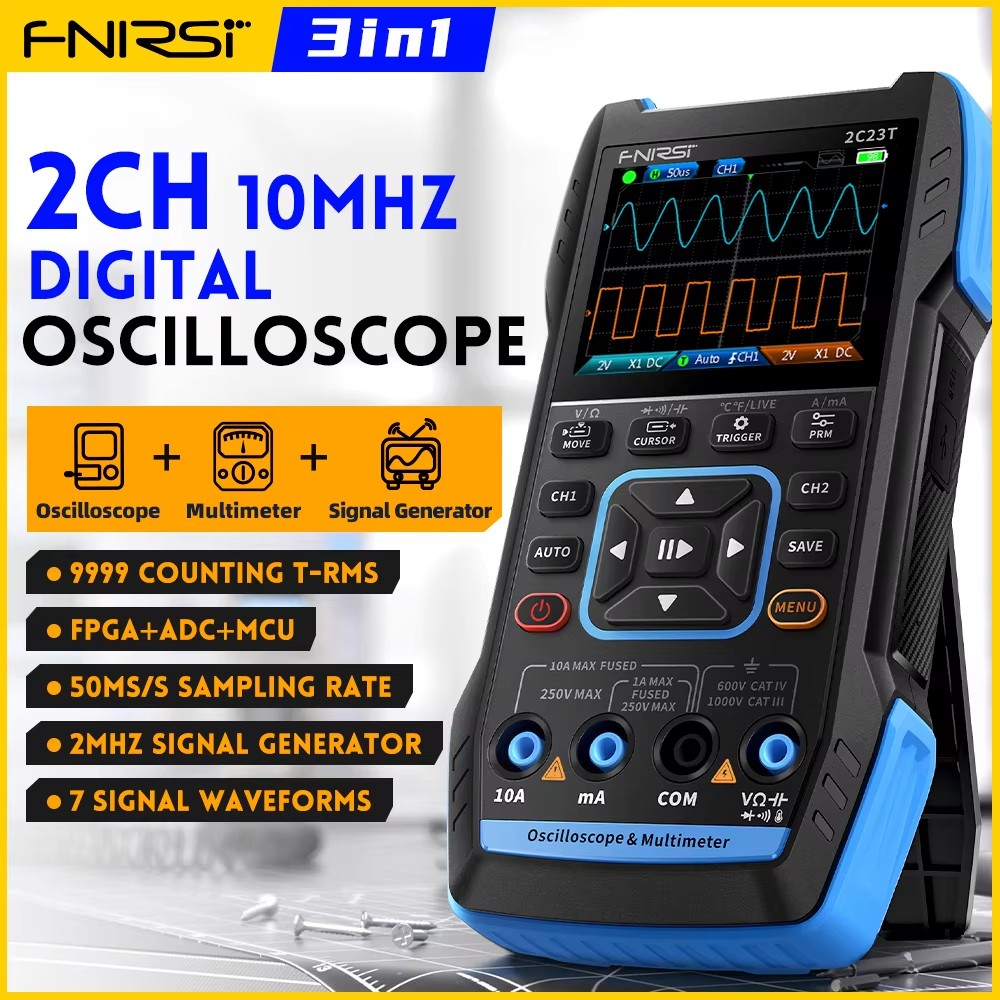 Fnirsi Digital Oscilloscope Handheld - FNIRSI 2C23T Multimeter Osiloskop Digital Genggam