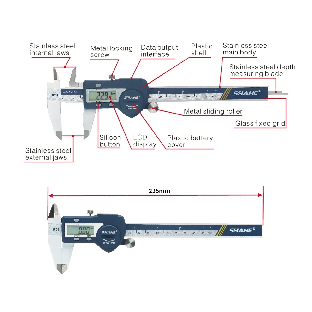 Kaliper Digital SHAHE, Alat Uk - Digital Caliper 150Mm Stainless Steel ulasan dan harga